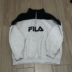 Fila Black and White Half-Zip Sweatshirt